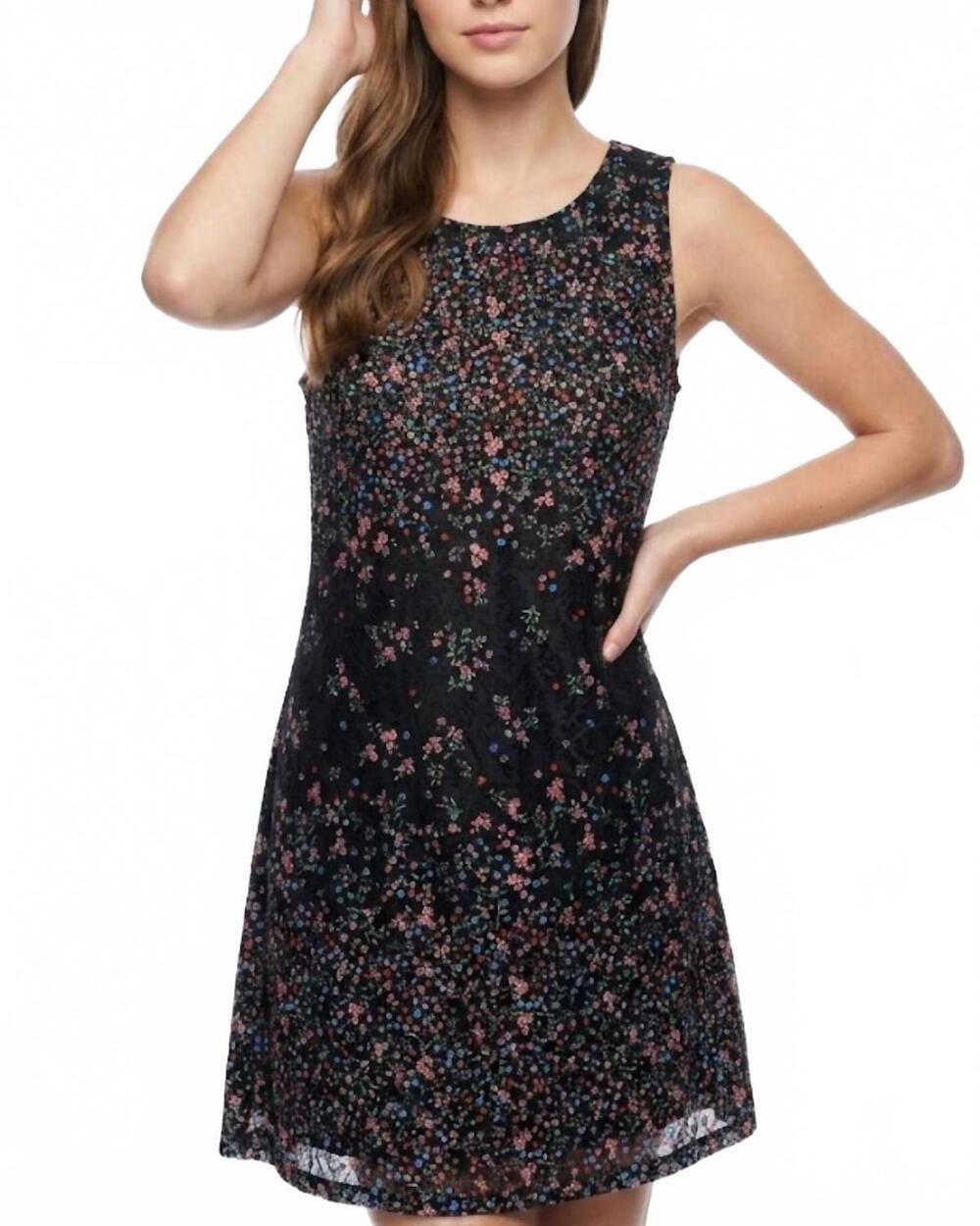 NEW PAPILLON sleeveless lace shift dress in ditsy floral